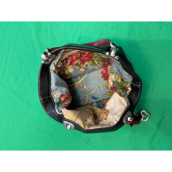 Brighton Black Leather Small Jodi Reversible Tote Handbag, heart stitch design - Picture 5 of 13